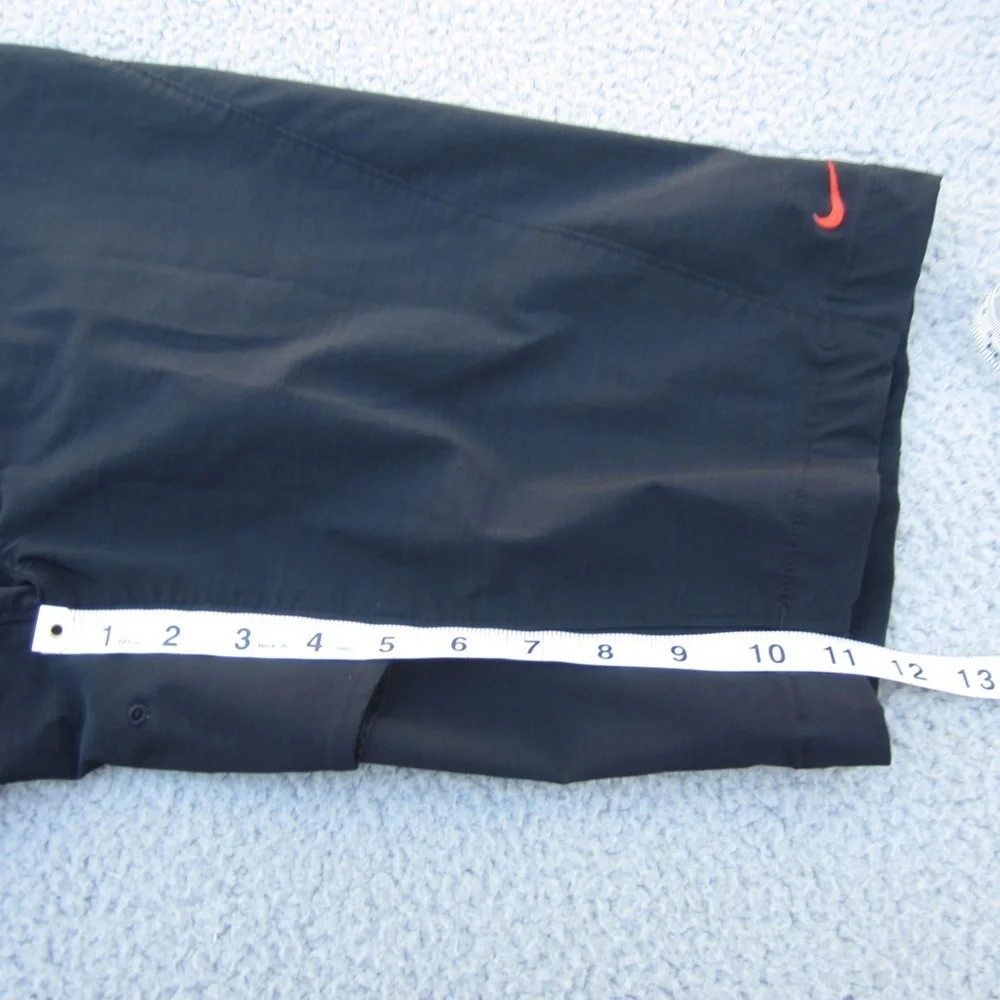 Vintage NIKE Shorts Mens M Black Back Zip‎ Pocket Knee Length Vented Hood /Loop